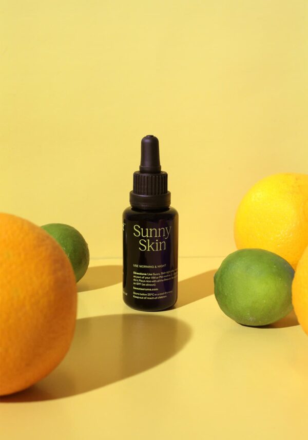 Sunny Skin by Beaut Serums amongst some fresh fruit filled with Vitamin C